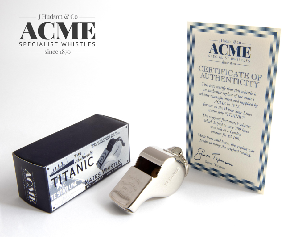 Acme 58 Titanic Original Nickle Plated Specialist Whistles since 1870